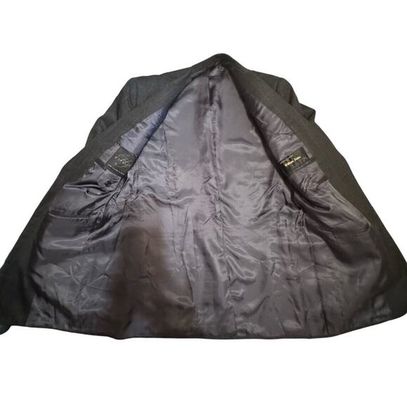 Hickey Freeman Custom Made Fine Wool Charcoal Large Check Men’s Suit 46, 36x32 - Picture 6 of 13